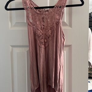 Pink Lace Sleeveless Top